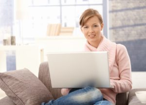 Woman Working On Laptop